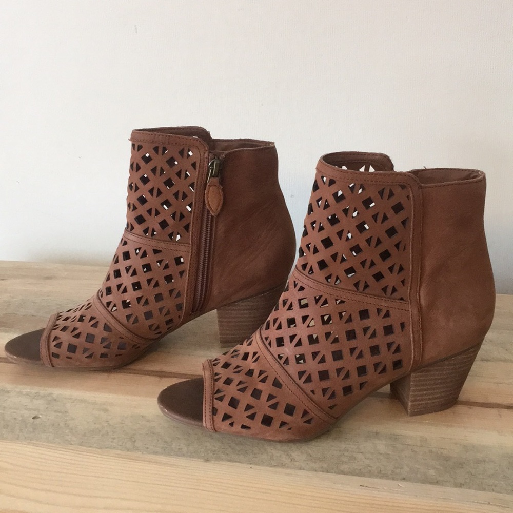 Franco Sarto | Peep Toe Cutout Detailing Booties